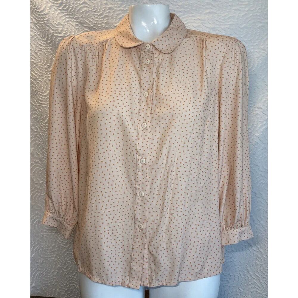 Modcloth x Princess Highway 3/4 Sleeves Polka Dot Printed Top Blouse Size Xsmall